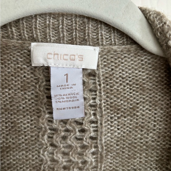 New without tags. Chicos size one. Acrylic and wool open ruffle sweater cropped. - Picture 5 of 6